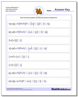 Fraction Worksheet Multiplication Worksheet 2 With Whole Numbers /worksheets/fraction-multiplication.html