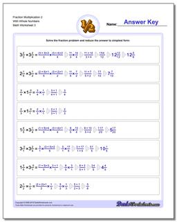 Fraction Worksheet Multiplication Worksheet 2 With Whole Numbers