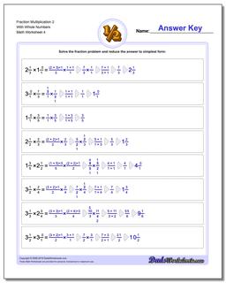 Fraction Worksheet Multiplication Worksheet 2 With Whole Numbers