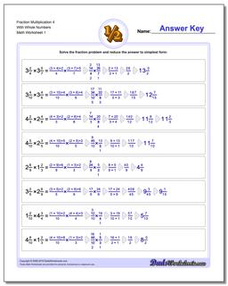 Fraction Worksheet Multiplication Worksheet 4 With Whole Numbers Multiplying Fractions