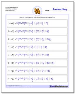 Fraction Worksheet Multiplication Worksheet 5 With Whole Numbers /worksheets/fraction-multiplication.html