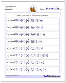 Fraction Worksheet Multiplication Worksheet 5 With Whole Numbers /worksheets/fraction-multiplication.html