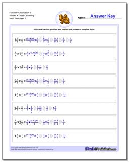 Fraction Worksheet Multiplication Worksheet 1 Wholes + Cross Cancelling /worksheets/fraction-multiplication.html