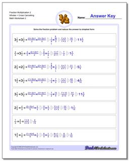 Fraction Worksheet Multiplication Worksheet 2 Wholes + Cross Cancelling /worksheets/fraction-multiplication.html