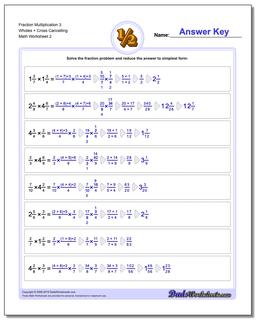 Fraction Worksheet Multiplication Worksheet 3 Wholes + Cross Cancelling /worksheets/fraction-multiplication.html