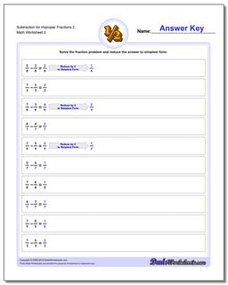 Subtraction Worksheet for Improper Fraction Worksheets 2 /worksheets/fraction-subtraction.html