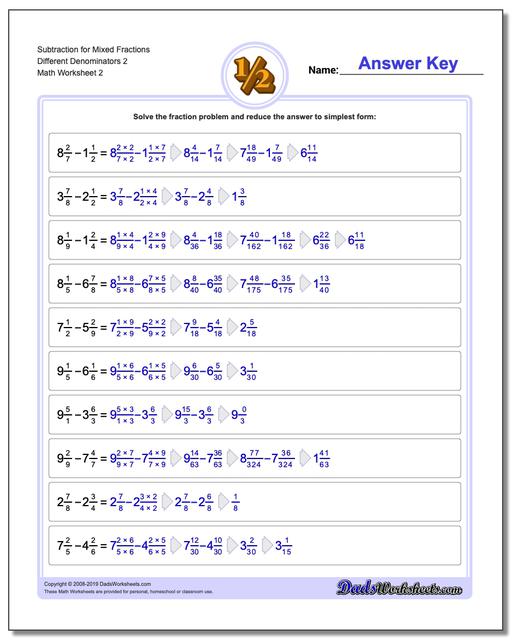 Adding Mixed Fractions with Unlike Denominators