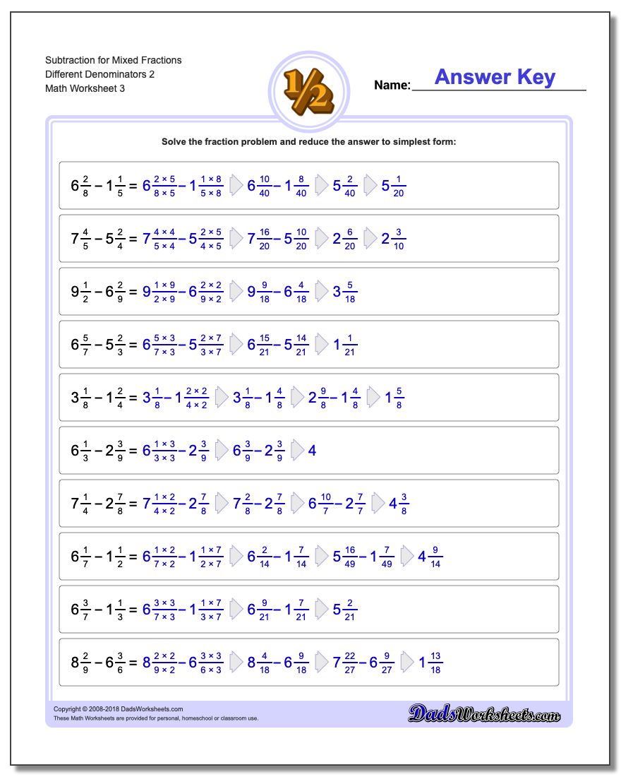 Adding Mixed Fractions with Unlike Denominators