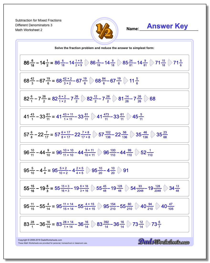 Adding Mixed Fractions with Unlike Denominators