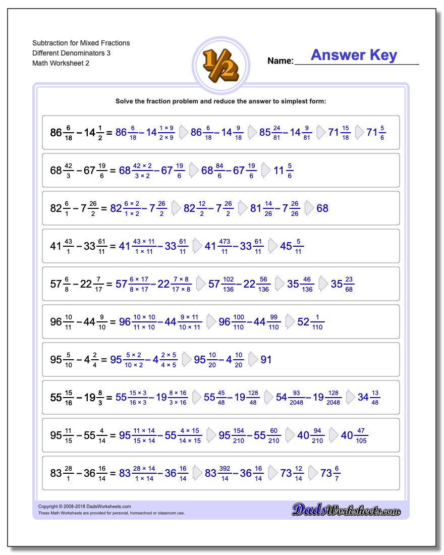 Adding Mixed Fractions with Unlike Denominators