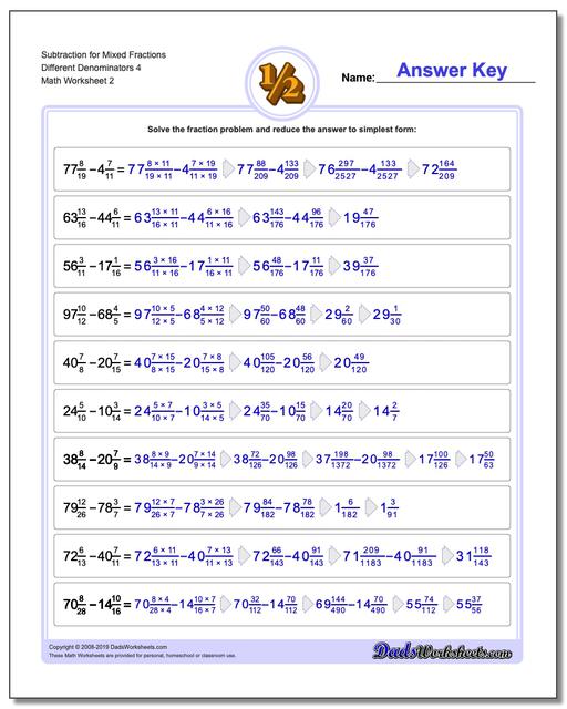 Adding Mixed Fractions with Unlike Denominators