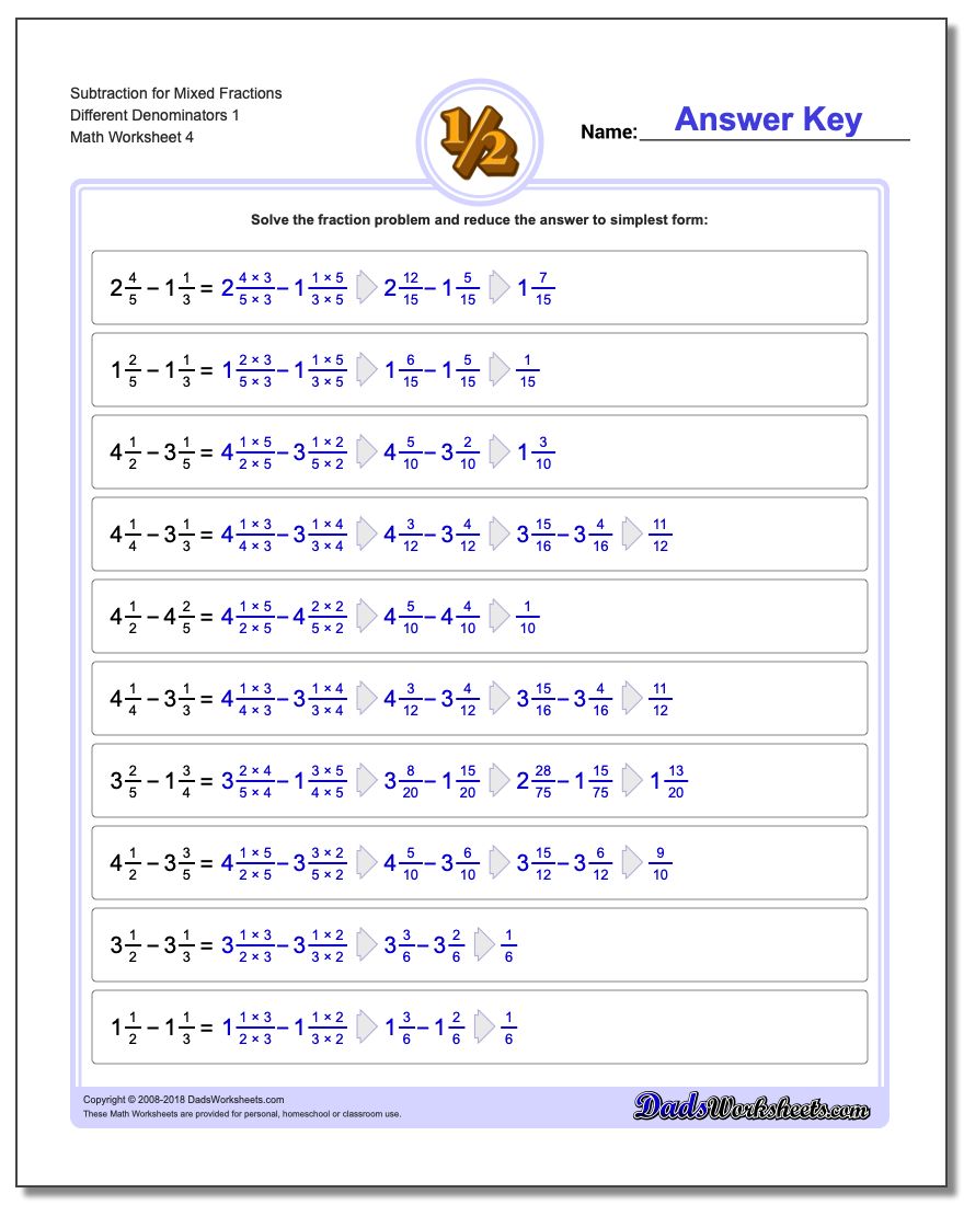 Adding Mixed Fractions with Unlike Denominators