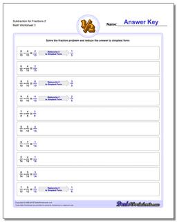 Subtraction Worksheet for Fraction Worksheets 2