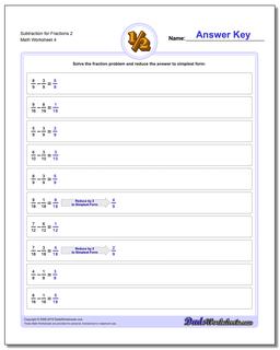 Subtraction Worksheet for Fraction Worksheets 2