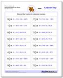 Fractions as Decimals: Fraction to Decimal Drills