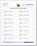 Fractions as Decimals: Fraction to Decimal Drills
