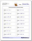 Fractions as Decimals: Fraction to Decimal Drills