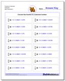 Fractions as Decimals: Fraction to Decimal Drills