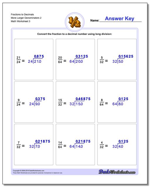 fractions as decimals fraction to decimals by division