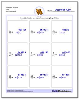 Fraction Worksheets to Decimals 32nds /worksheets/fractions-as-decimals.html