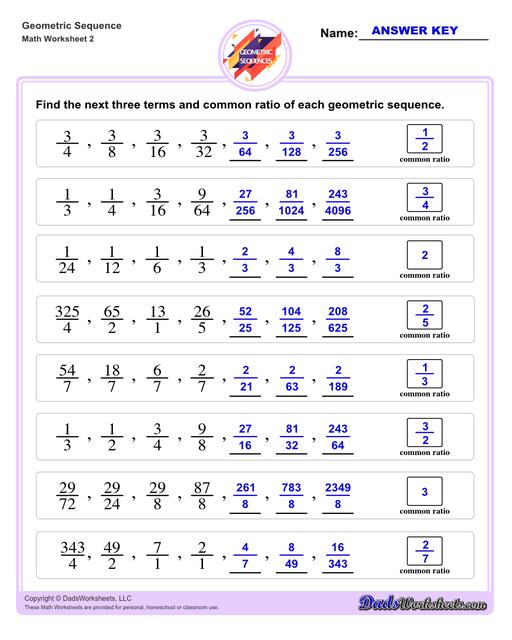 Arithmetic & Geometric Sequences, 154 plays