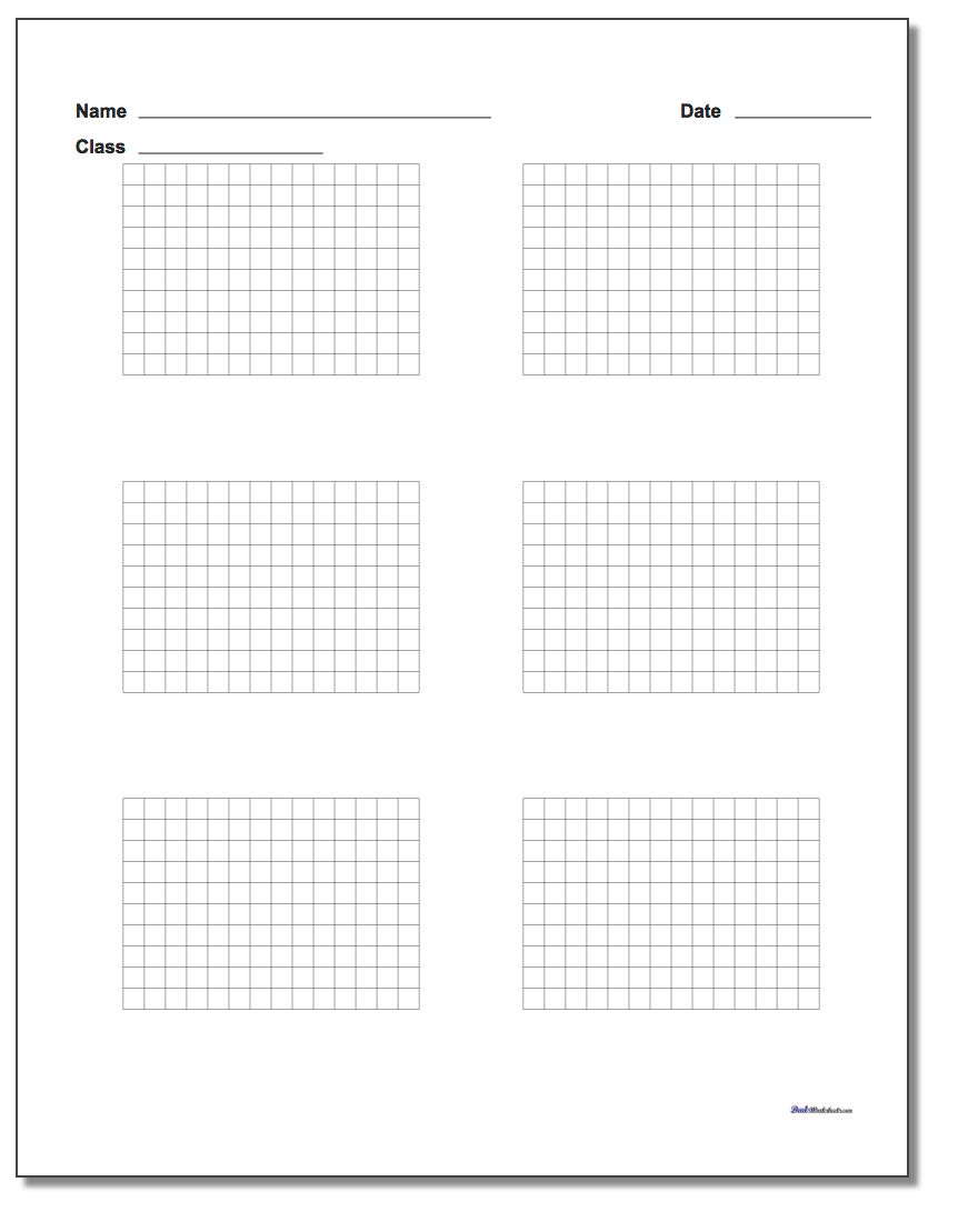 Six Problem Coordinate Plane Worksheet Paper www.dadsworksheets.com/worksheets/graph-paper.html