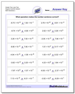 Greater Than, Less Than Worksheet Negative Scientific Notation /worksheets/greater-than-and-less-than.html