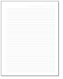 Printable numbered lined paper with a name and date line