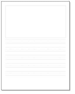 Printable story paper with a picture box