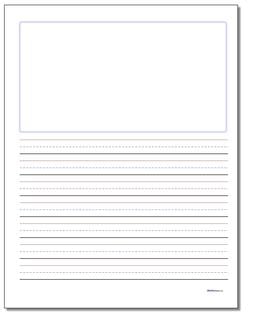 Half-Page Blank Writing Book Template for Elementary Students by