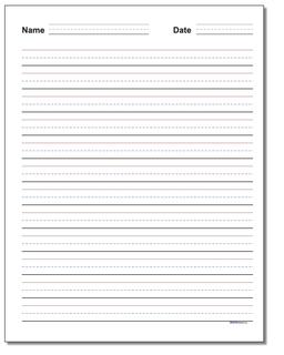 Half Inch with Name Handwriting Paper