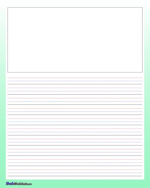 Free Printable Blank and White Kindergarten Writing Paper Template