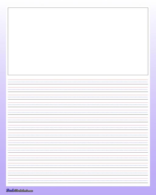 Themed handwriting paper perfect for writing practice, spelling tests and more! Be sure to browse for other PDF printables!  Handwriting Paper Purple Quarter Inch Blank Top