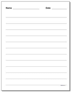 Handwriting Paper: Printable Lined Paper with Name