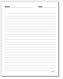 Handwriting Paper: Printable Lined Paper with Name