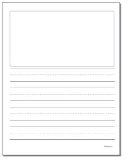 Handwriting Paper Blank Top 1 Inch Rule