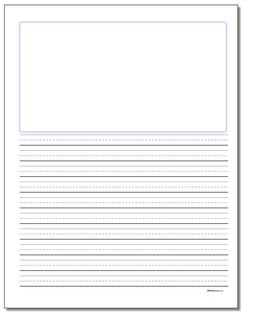 Handwriting Paper Blank Top Three Eighths Inch Rule