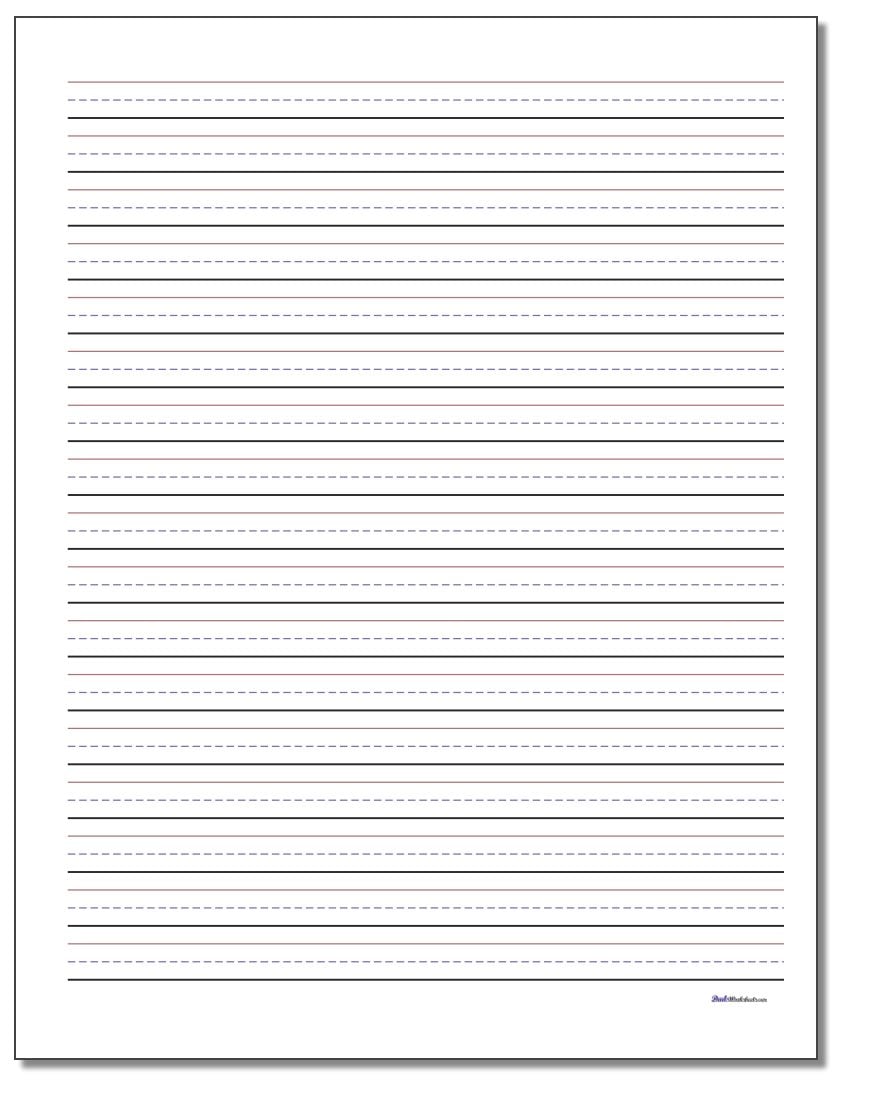 Free Printable Primary Handwriting Paper / Elementary Lined Paper