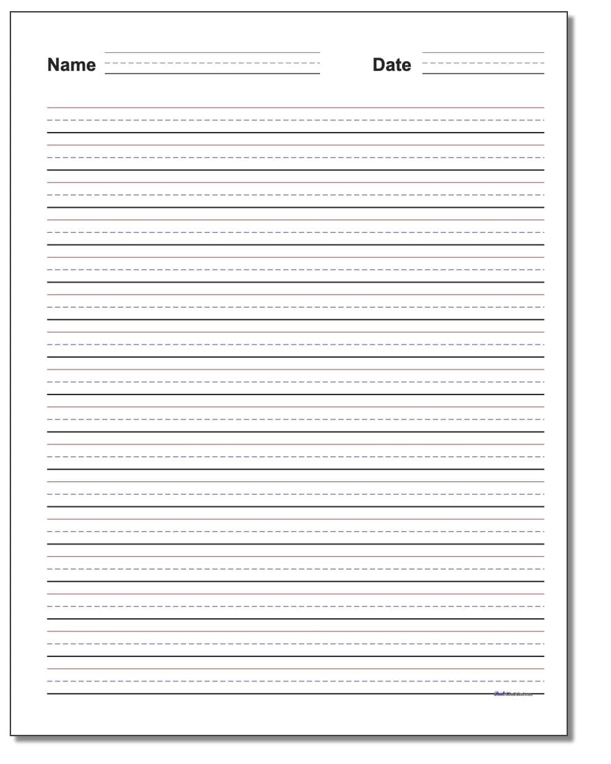 Writing Paper with Name