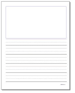 Handwriting Paper Blank Top Three Quarter Inch Rule