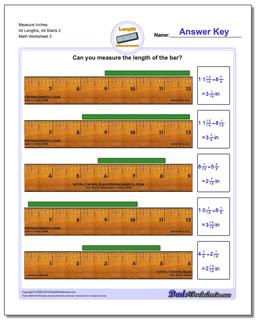 Measure Inches All Lengths, All Starts 2 Worksheet