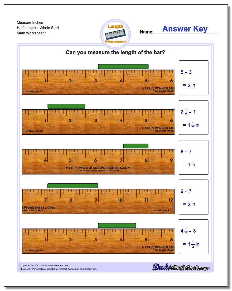 measure inches from wholes