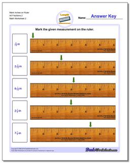 Mark Inches on Ruler All Fraction Worksheets 2 /worksheets/inches-measurement.html