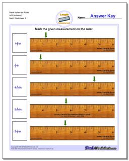 Mark Inches on Ruler All Fraction Worksheets 2