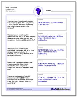 Market Capitalization and Share Price /worksheets/investing.html Worksheet