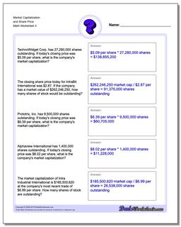 Market Capitalization and Share Price Worksheet