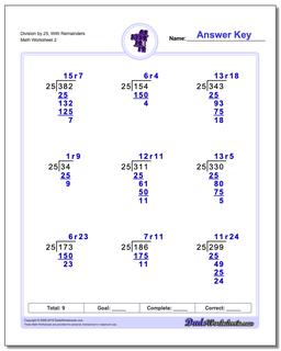 Division Worksheet by 25, With Remainders /worksheets/long-division.html