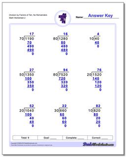 Long Division Worksheets