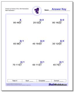 Long Division Worksheets