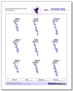 Easy Division Worksheet with Remainders Four Digit /worksheets/long-division.html